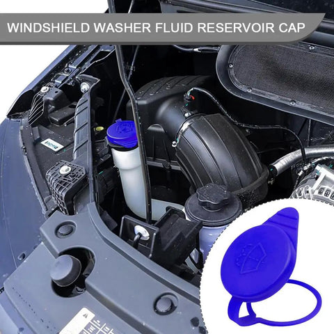 Engine bay showing Ford Focus Windshield Washer Fluid Reservoir Cap Replacement for 2012 2018 wiper fluid tank cover KT1Z17632A
