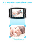Baby Monitor With Remote Pan Tilt And Zoom Camera And 3.2 Inch LCD Screen Black No Brainer Plug And Play Setup image.