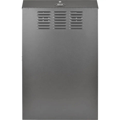 Compact 4U Vertical Wall Mount Rack Cabinet Low Profile 36 Inch Deep Black Enclosure For Server Gear solid steel front panel with vents.