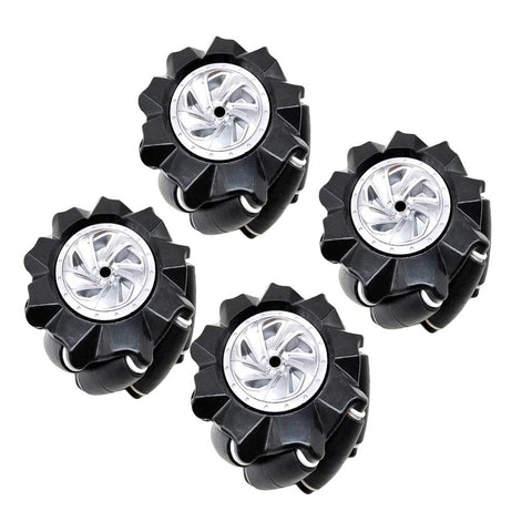 Luzhengyang 4 omni-directional wheels set with black tread and silver hubs, Amazon brand