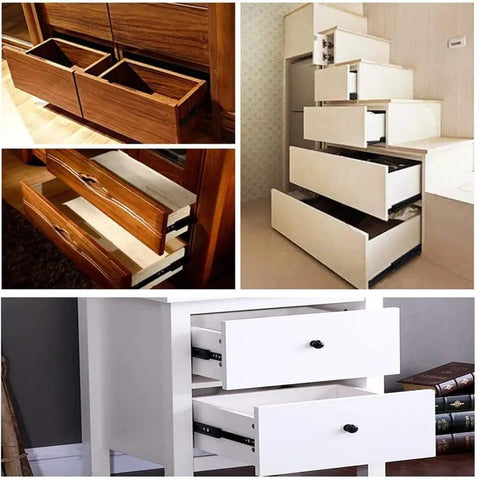 3-Fold Full Extension Drawer Slides Heavy Duty Ball Bearing Runners With Quiet Cushioned Glide for cabinets and drawers use