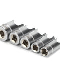 Top Notch Elbow Connector Socket Set For Car Repair That Slips In Where Regular Tools Can Not Go With 5 Sockets From 12mm To 22mm Drive Fitting Kit, chrome steel