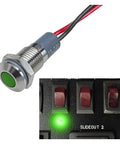 12V/24V Waterproof LED Indicator Light With 8mm Mount Metal Shell Panel Dash Light For Cars Trucks Boats Signal Pilot Lamp Green