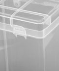 Close-up of a clear lid on a Durable Outdoor Waterproof Electrical Outlet Cover For Universal Charging Stations and Cord Storage Box.