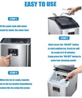 Step-by-step guide for Portable Automatic Countertop Ice Cube Maker Cranks Out Forty Eight Pounds Daily With Quick Ten Minute Rounds Self Clean Design.