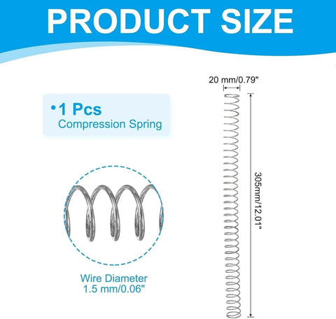 Compression Spring Set 304 Stainless Steel Small Extension Springs Assortment Kit dimensions and close-up view
