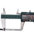 Hella Tough Steel Wire Cable Replacement For Home Gym Pulley Rigs 5mm Thick measured with caliper showing 2.007 inches.