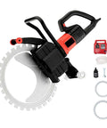 Big Iron 8900W Ring Concrete Saw with Diamond Blades for Pipe and Core Drilling, accessories visible.