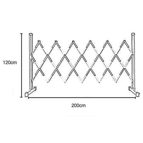 Tough As Nails Traffic Barricade Heavy Duty Industrial Crowd Control Barrier For Construction Zones And Large Gatherings Uv Resistant FRP Expandable Safety Fence Red White size dimensions 120cm height by 200cm width