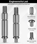 Top Shelf Dryer Drum Support Roller Shaft Replacement Kit Wpw10359269 Wpw10359270, stainless steel design for smooth rotation.