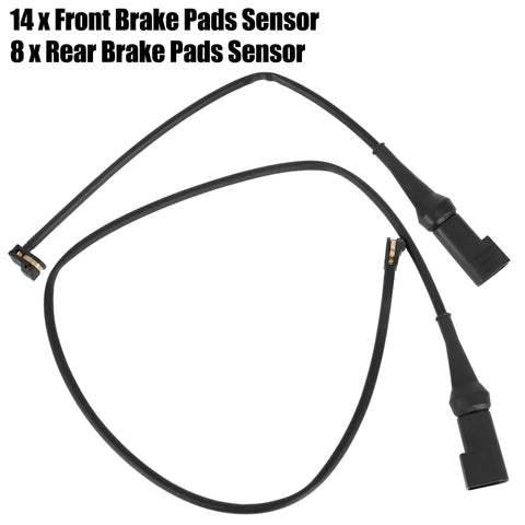 Ford Transit brake pad wear sensor wiring harness kit, front and rear, black cables with connectors