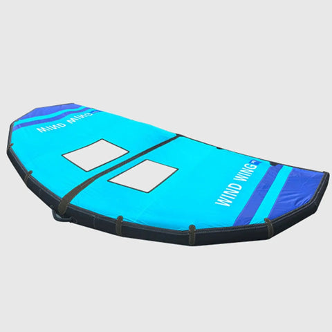 Inflatable Surfing Foil Wing For Beginners And Pros, Durable Oxford Polyester Construction shown at full size on gray background.