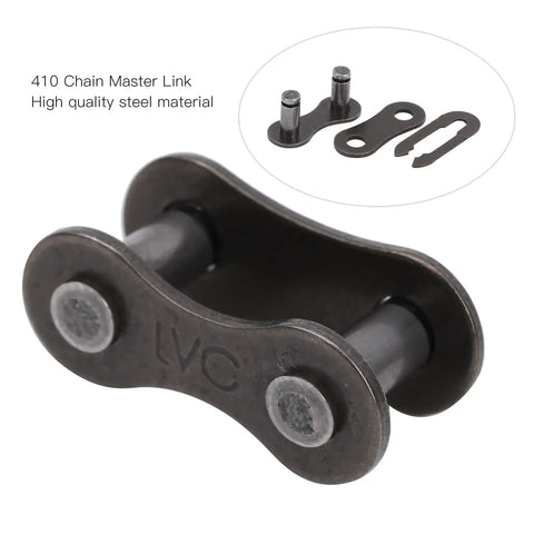 Heavy Duty 10 Pack 410 Chain Master Links For Motorcycle Atv Dirt Bike Built Tough With Precision Steel Clips And Rivets Swapping Is A Breeze. Close-up of steel master link and clips.