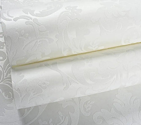 Vintage Cream White Victorian Damask Wallpaper Roll Featuring Rich Embossed Non Woven Texture for Bedroom Living Room Decor close-up