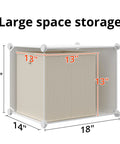 Dimensions of Massive 16 Cube Storage Organizer With Doors In White For Closet Living Room Or Office 14x18x14 modular shelves.