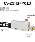 Top Notch Pneumatic Vacuum Generator For Industrial Automation CV10HS With High Negative Venturi Ejector, CV25HS PC10 variant
