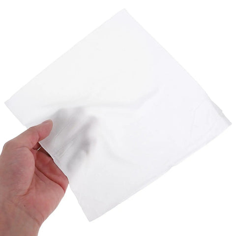 Person holding Industrial Microfiber Dust Rag, Anti Static Lint Free Cleaning Cloth for Electronics Workshop and Home Use.