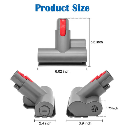Dimensions of Quick Release Mini Motorhead for Dyson V8 V7 V10 V11 vacuums, durable ABS build, snap-on brush head accessory