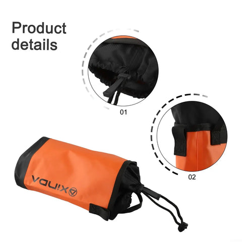 Must Have 5L Rock Climbing Tool Bag With Adjustable Waist Belt Water Resistant Polyester Gear Pouch in orange details
