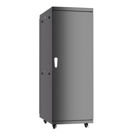 Built Different 37U Server Rack Cabinet 39 Inch Deep Locking Network Enclosure with rolling casters and door.