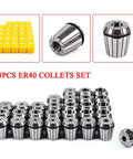 Super Duper 29Pcs ER40 Industrial Precision Spring Collet Set For CNC Milling Lathe Tool with yellow storage boxes.