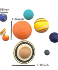Nine Planets Solar System Model Kit Cake Topper For Astronomy Lovers Realistic Planet Figures, 0.55-1.38 inch