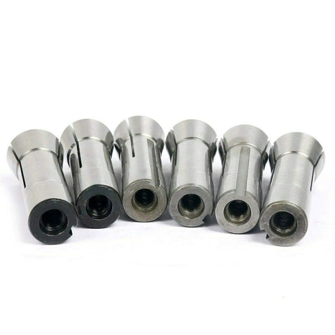 Six Piece R8 Collets Set for CNC Milling 1/8 to 3/4 Inch, Precision Ground Hardened and Ground Mill Chuck Holder Kit, Close Tolerance TIR.0006