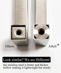Close-up of Champagne Bronze Cabinet Pulls 10 Pack 5 Inch Square Cabinet Handles showing hollow steel design for lightness.