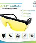 Hardcore UV Protective Safety Glasses With Snug Yellow Tint Anti Fog And Anti Glare Shield Wraparound Polycarbonate Lens for yard work.