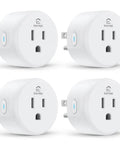 Smart Plug 4 Pack 2.4GHz WiFi Only Remote Control And Timer, Works With Alexa And Google Home, Voice Activated Power