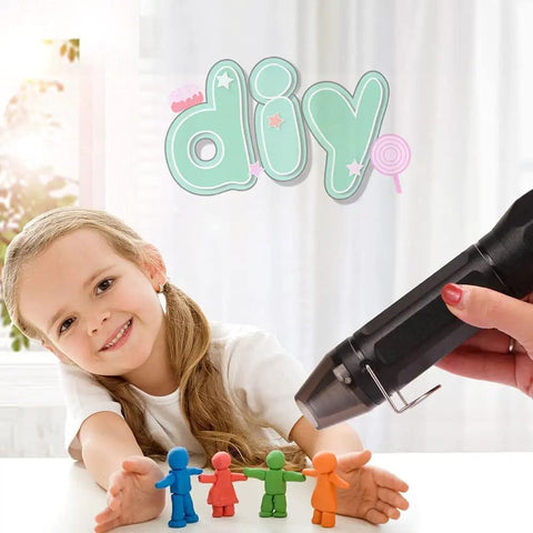 Mini Heat Gun With Dual Temperature Settings 392F And 662F, 4.9 Ft Cord in use for crafting with figurines