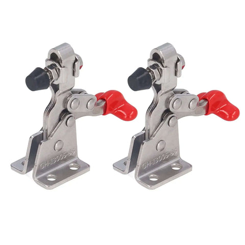 Pair of Quick Release Vertical Toggle Clamps For Woodworking 150 Lb Holding Capacity Easy Pin Removal Smooth Lever Action