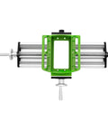 Versatile Mini Metal Lathe Cross Slide Table With Vise Fixture For Precision Milling Drilling And Turning Projects, green and silver bench mount tool.