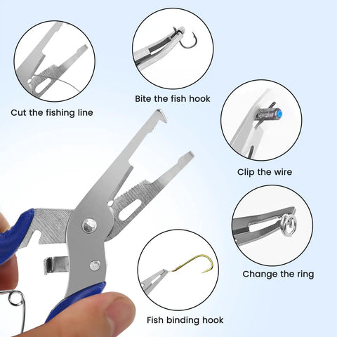 Heavy Duty Stainless Steel Split Ring Set With Pliers 200 Pcs Cutting and Biting Features for Fishing Lures Rigs