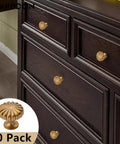 10 Pack Retro Vintage Round Cabinet Knobs 1.1 Inch Diameter Champagne Bronze Zinc Alloy Hardware For Kitchen Cabinets Drawers Wardrobe Bar Cabinets With Easy Grip And Durable Finish on dark wood cabinets