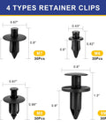 Universal Plastic Rivet Kit 120Pc For ATV UTV Motorcycle M6 M7 M8 Retainer Fasteners Replacement shown with sizes and types.
