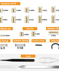 Professional Lock Rekeying Kit with Complete Pinning Set showing pins, springs, and tools with sizes