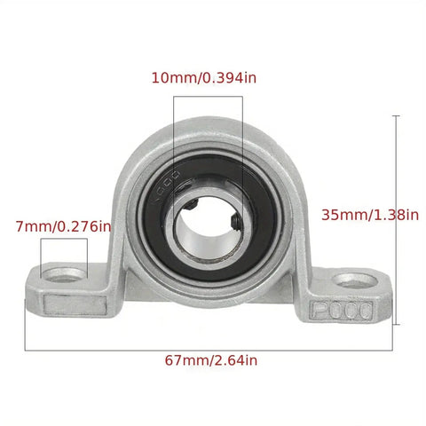 Top Shelf Zinc Alloy Pillow Block Bearings Include Self Aligning Mounted Support For 8mm 10mm 12mm Bore Sizes With Steel Inserts For Heavy Loads And Smooth Motion In Any Shop Task Or Pro Repair Work Designed To Deliver Killer Results Every Day 10mm pillow block bearing with zinc alloy housing and 2-bolt base