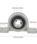 Solid Four Piece Zinc Alloy Pillow Block Bearings Set With Self Aligning Design For Secure Mounting On Shafts With 8mm Or 10mm Or 12mm Bore Sizes To Get Super Smooth Action Zero Wobble While Crushing Hard Jobs At Home Or Garage, 10mm bore