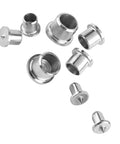 Pro Grade Steel Dowel Center Set, hollow and solid dowel centers for precise alignment, 8 piece woodworking center tool kit