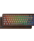 Built Different 65 Percent Wireless Mechanical Keyboard Featuring Solid Walnut Wood Shell And Hot Swap Switches with RGB lighting