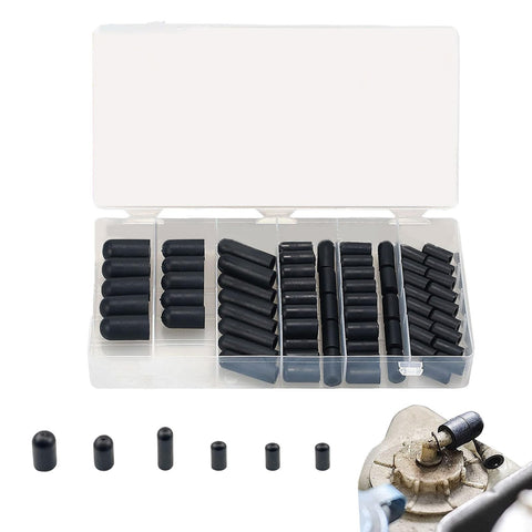 80 Piece Assorted Vacuum Plugs And Hose End Caps Kit, Rugged Rubber Vacuum Caps In 3/16 To 3/8 Inch Sizes in storage box and engine use