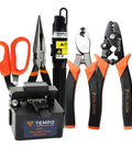 Pro Grade Fiber Optic Tool Kit For Cutting Stripping And Terminating Cables Black Portable Set Built For Field Techs