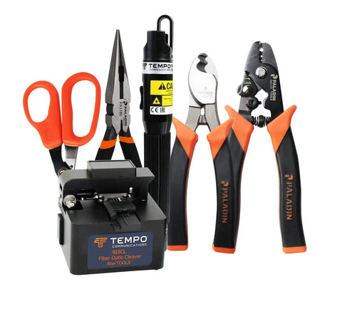 Pro Grade Fiber Optic Tool Kit For Cutting Stripping And Terminating Cables Black Portable Set Built For Field Techs