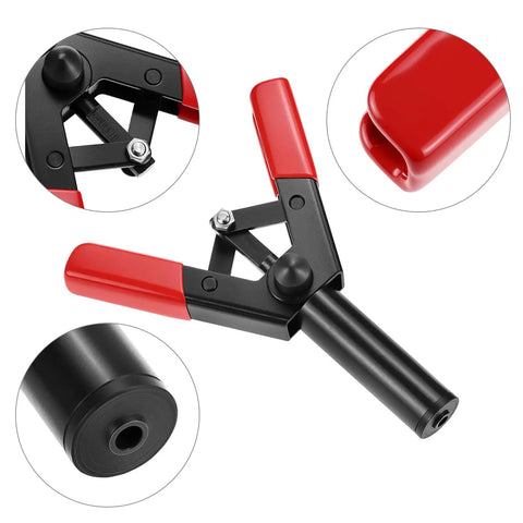 Poly Rivet Gun Kit With Rivet Removal Tool Ergonomic Lightweight Design shown with close-up of features