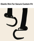 Elastic rim and hooks for secure fit on All Weather Golf Cart Seat Cover For 4 Passenger Carts Fits 2 Plus 2 Or 2 Person