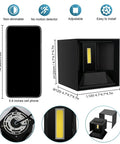 Dimensions and features of Tweakable 20W Black Square LED Outdoor Wall Sconces with Adjustable Up Down Lighting 6500K Bright Cool White