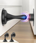 Magnetic Door Stopper 2 Pack Stainless Steel Heavy Duty Door Stops For Bottom Of Door Wall Or Floor Mounting With No Drill Adhesive