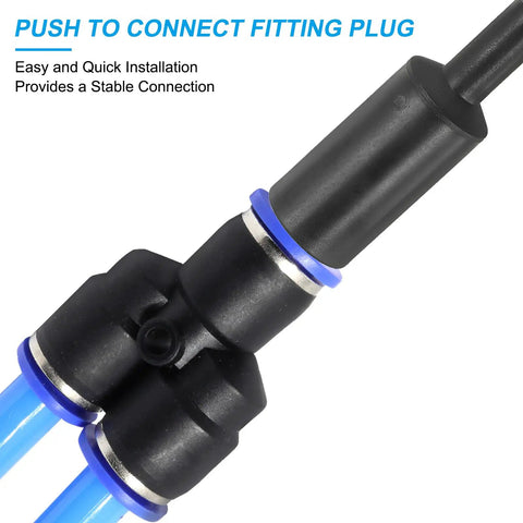 1/4 Inch Push To Connect Fitting Plug 10 Pack Blanking Plugs Cap Style For Pneumatic Air And Water Lines, close-up view