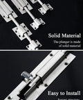 Heavy Duty Stainless Steel Slide Barrel Bolt Gate Latch Four Pack showing solid construction and easy install features.